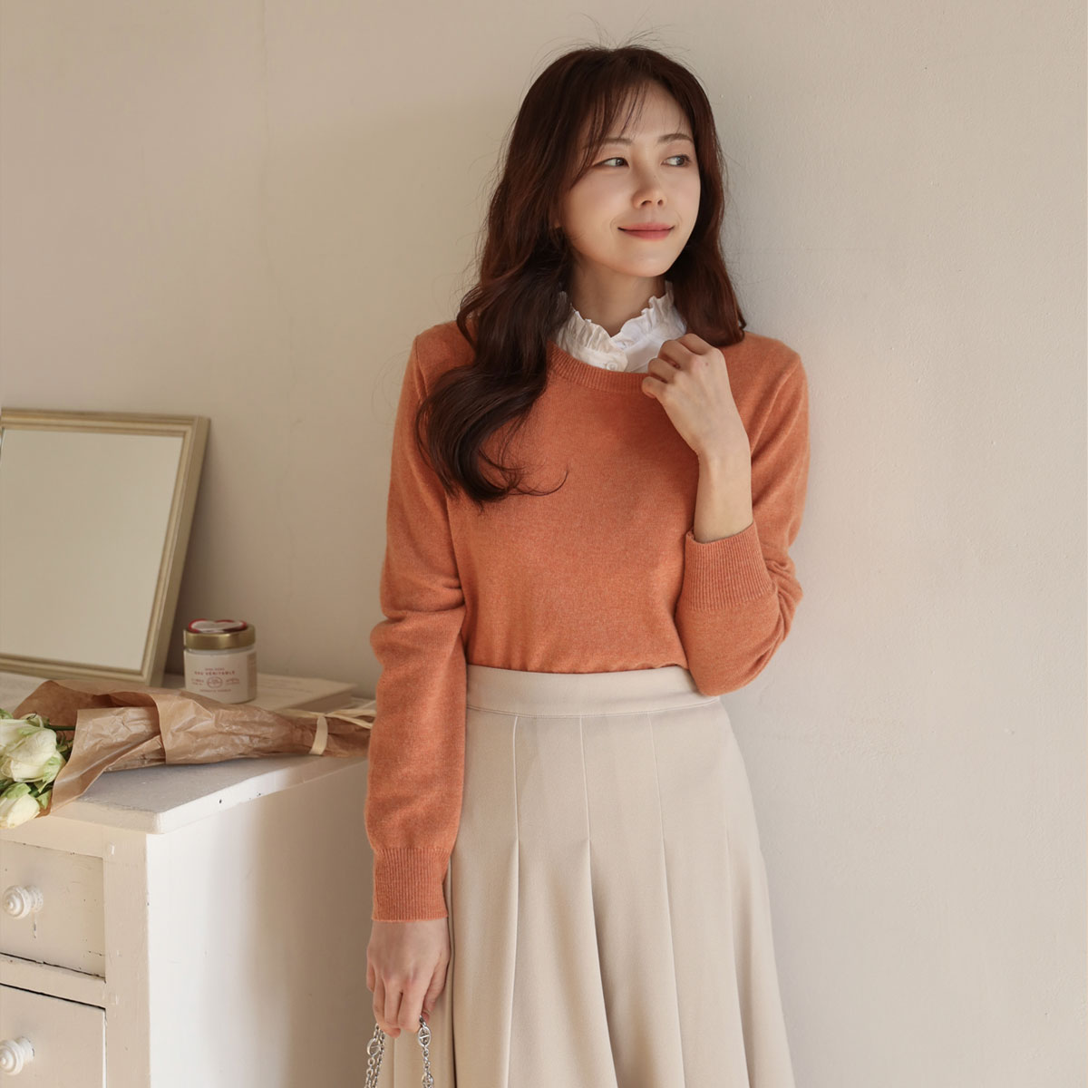 Hamel Cashmere Fine Wool Round Knit