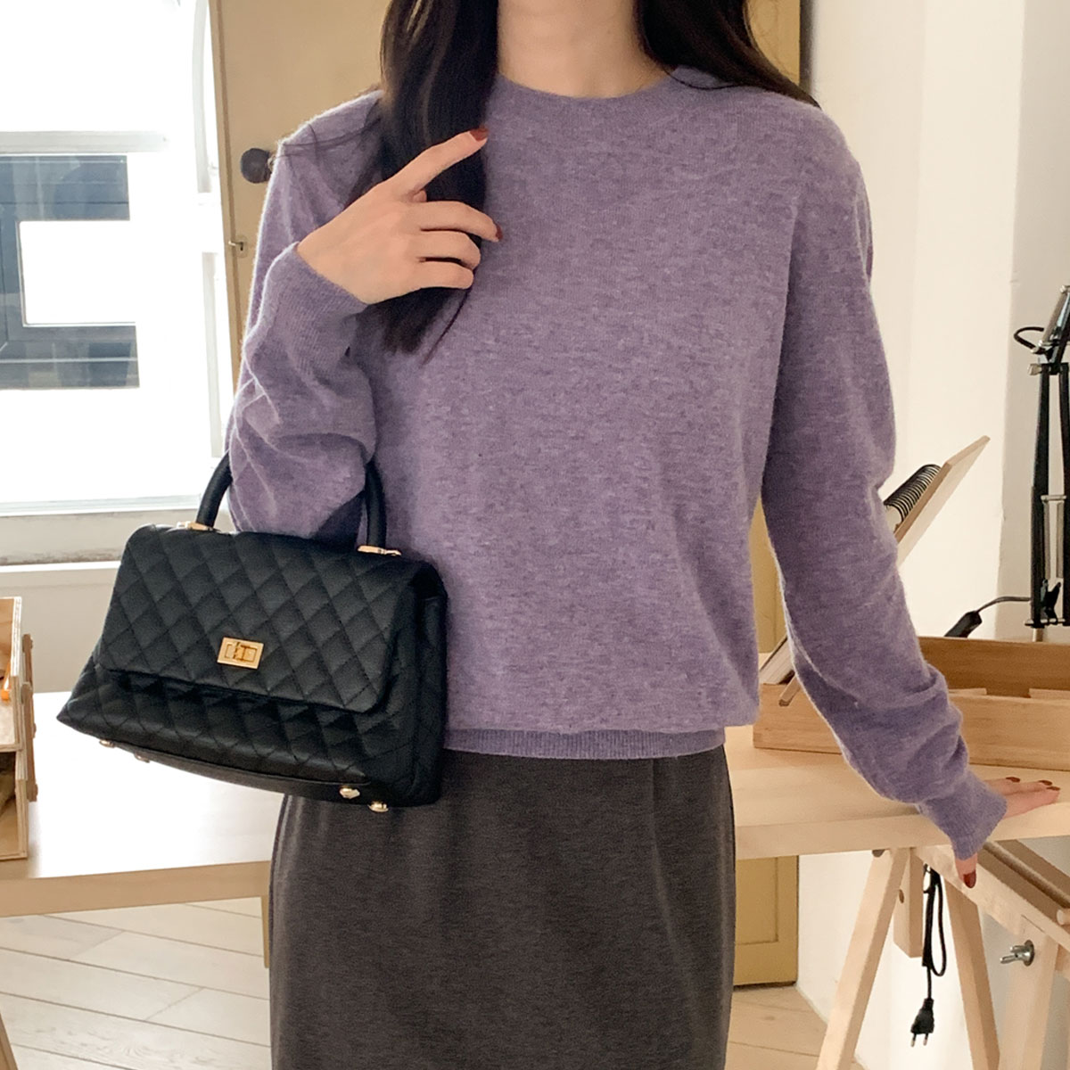 Hamel Cashmere Fine Wool Round Knit