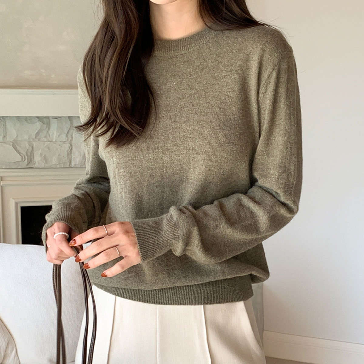 Hamel Cashmere Fine Wool Round Knit