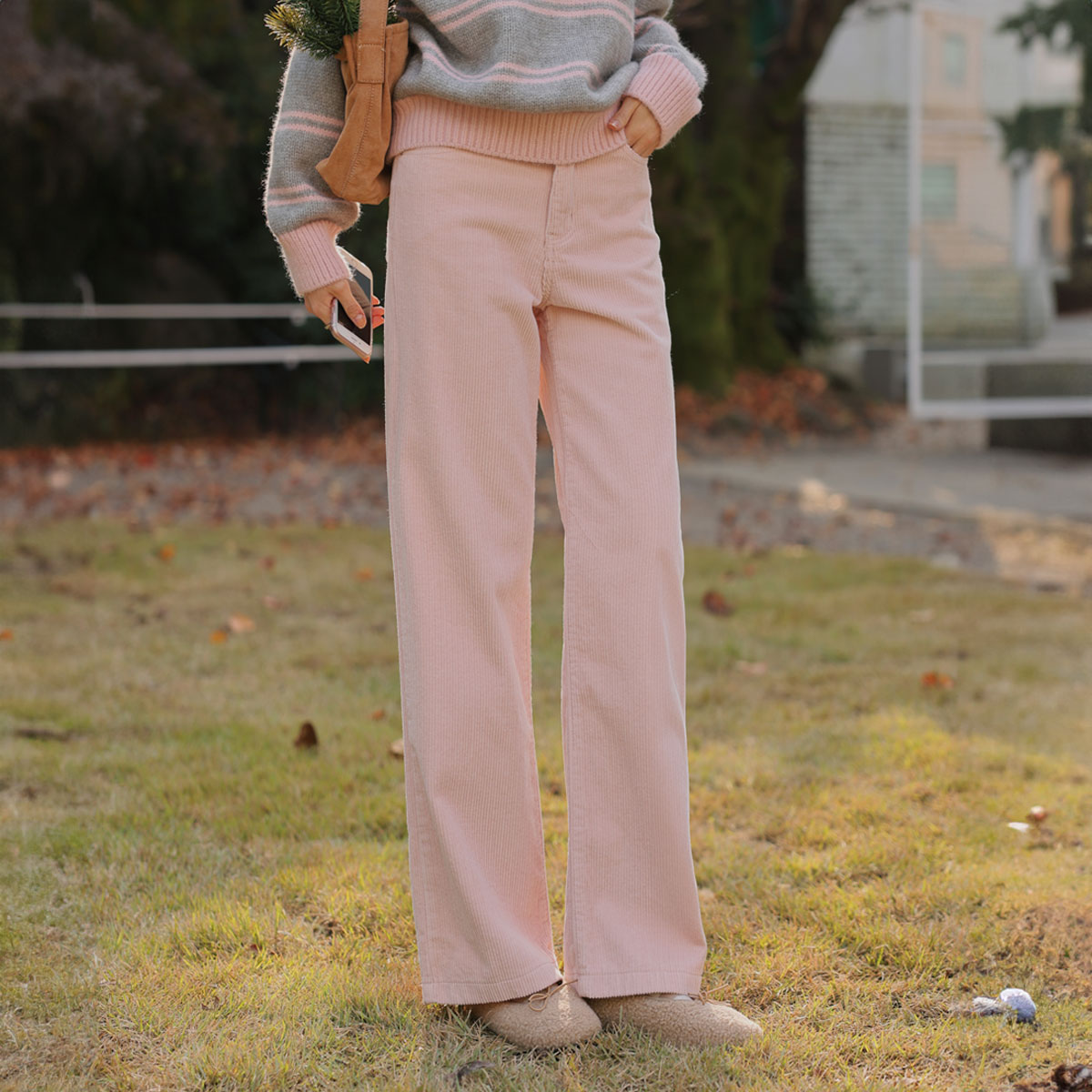 2TYPE Cotton Candy Fleece Wide Corduroy Pants