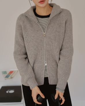 Haji High Neck Zip Knit