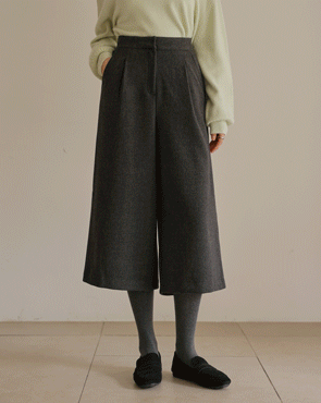 Herringbone wool culottes