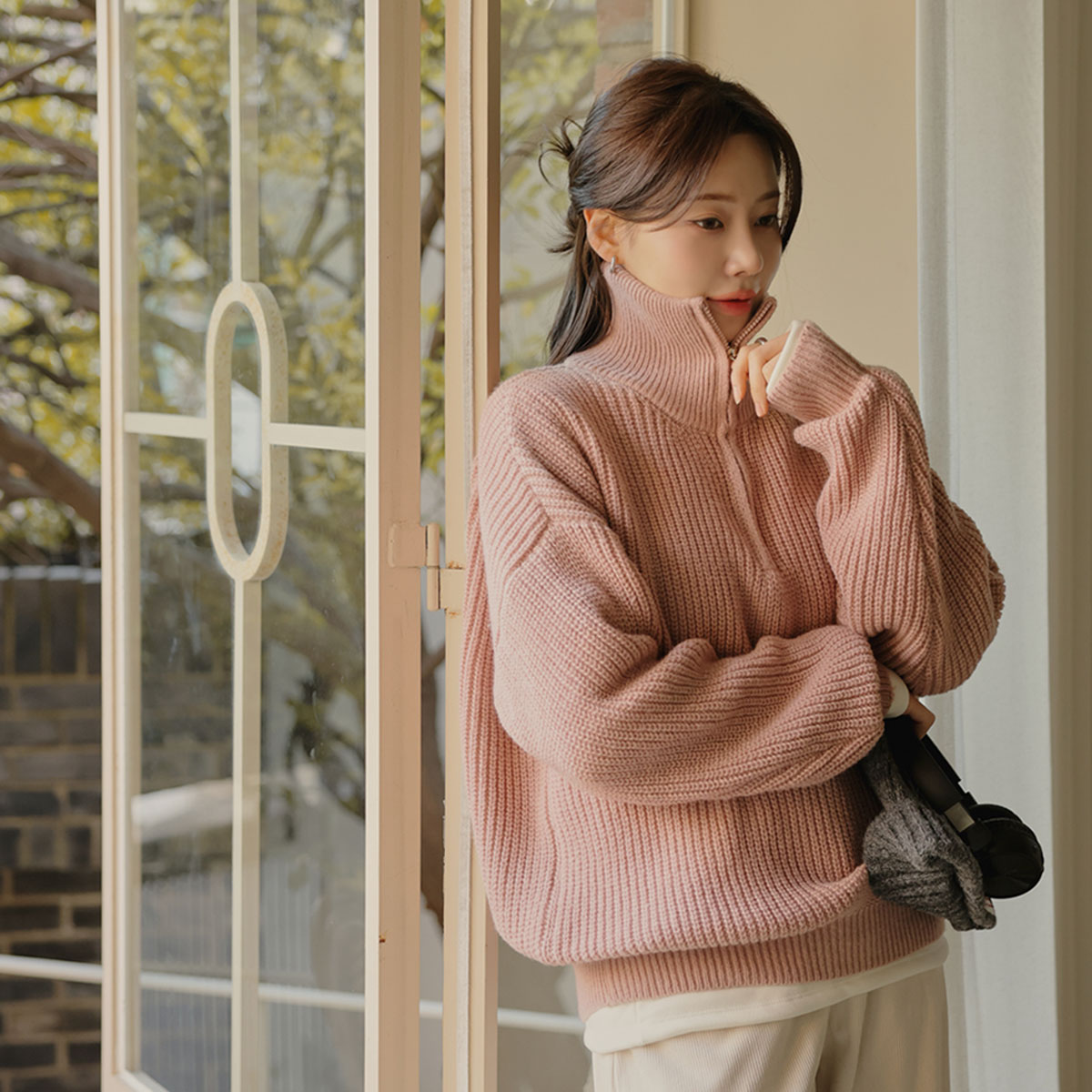 Somhachi half-zip knit