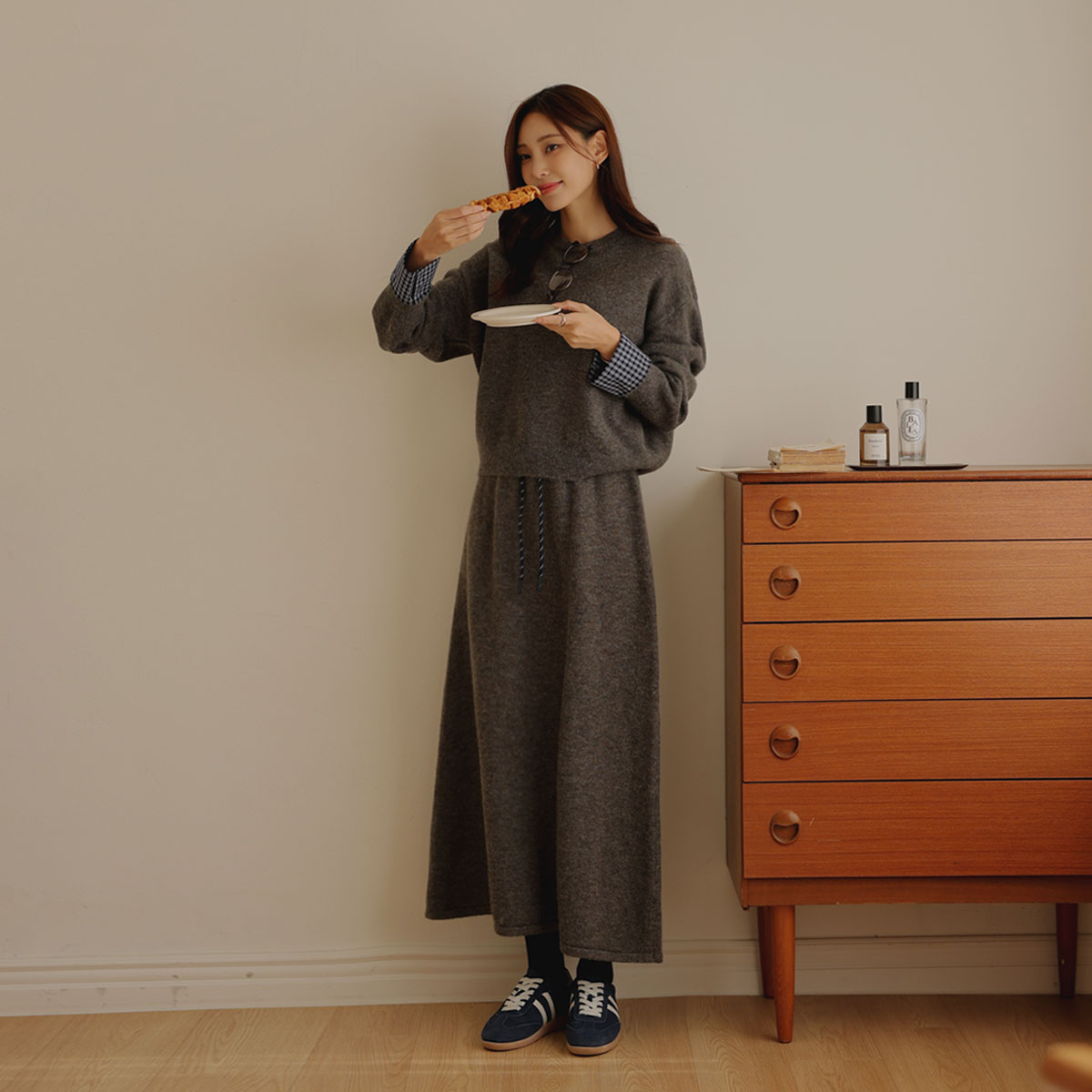 Checkpoint knit top and bottom set