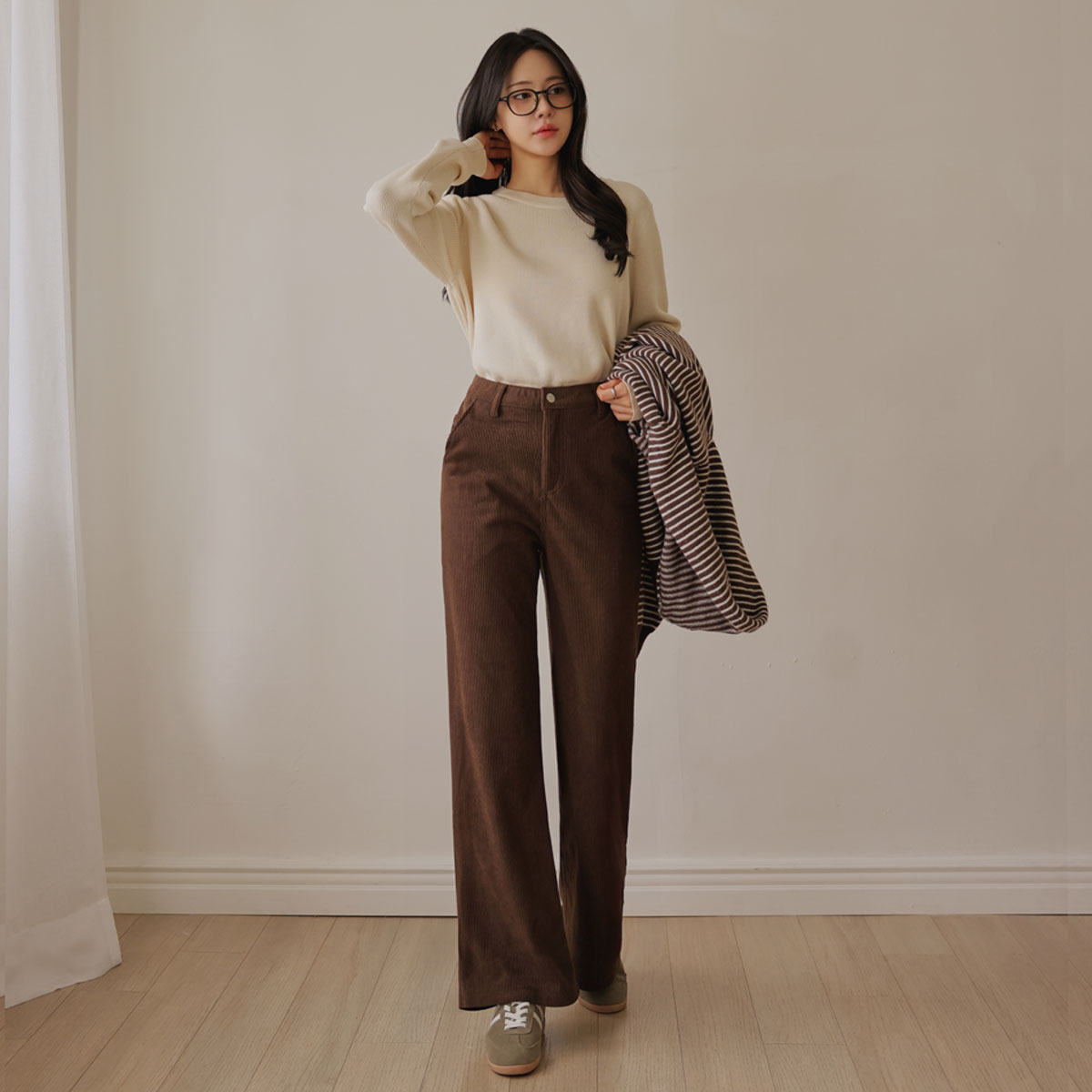 3TYPE Corduroy Raised Fleece Wide Pants