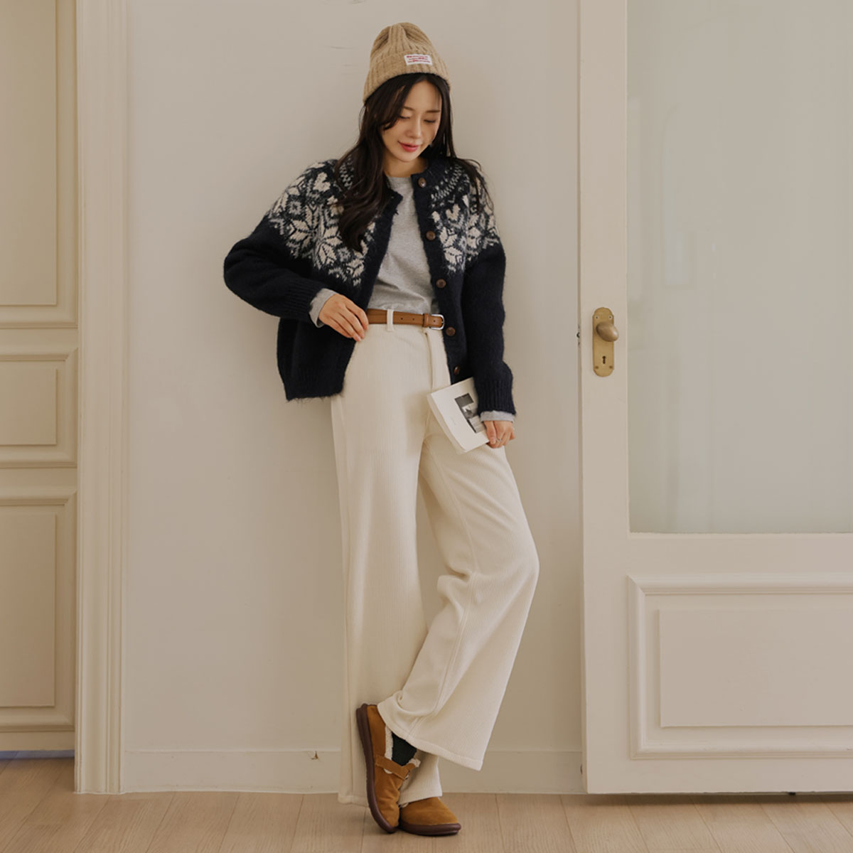 3TYPE Corduroy Raised Fleece Wide Pants