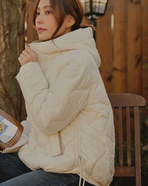 Color-block string hooded padding