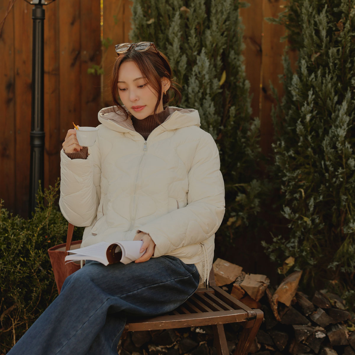 Color-block string hooded padding