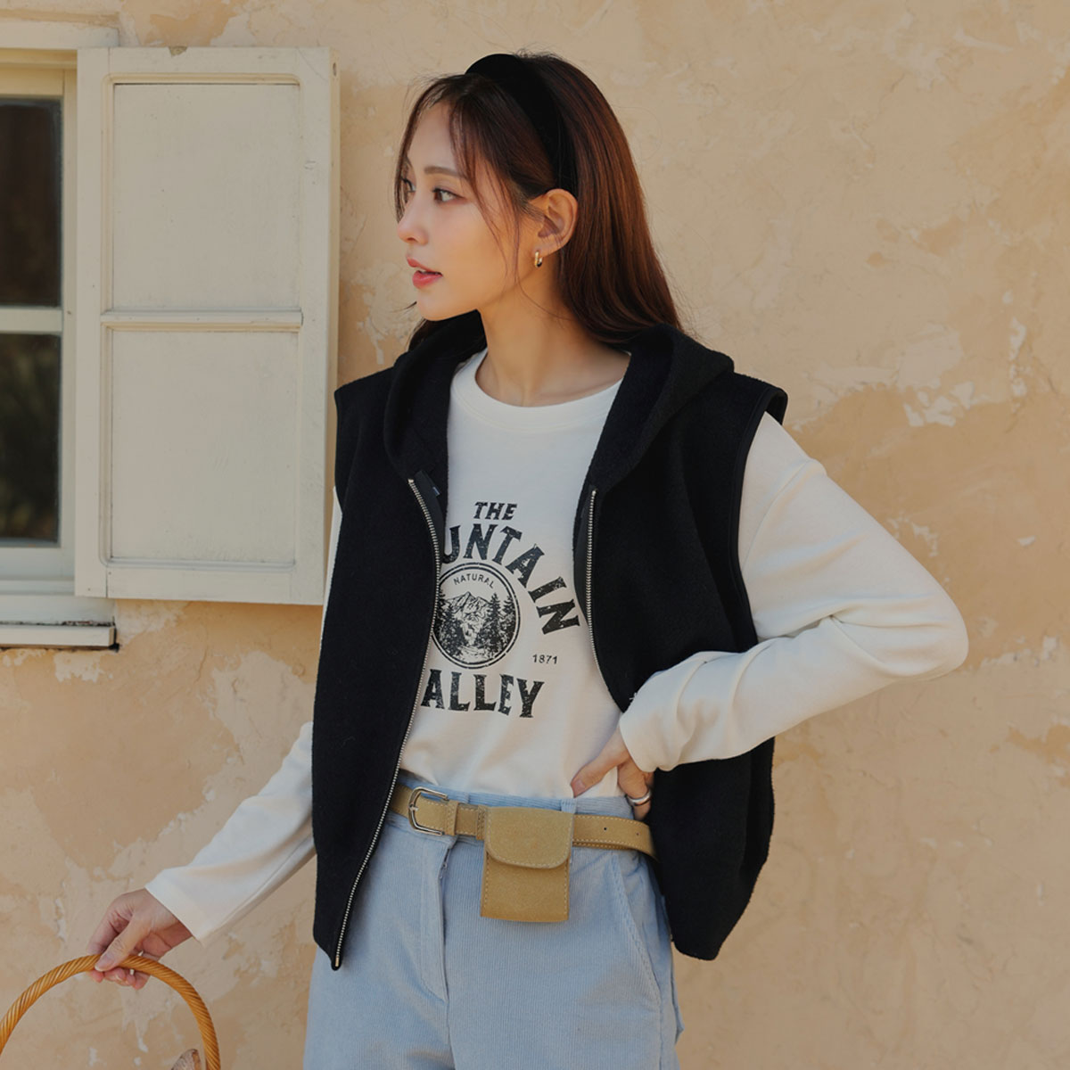 Uni Hoodies zip up Knit Vest