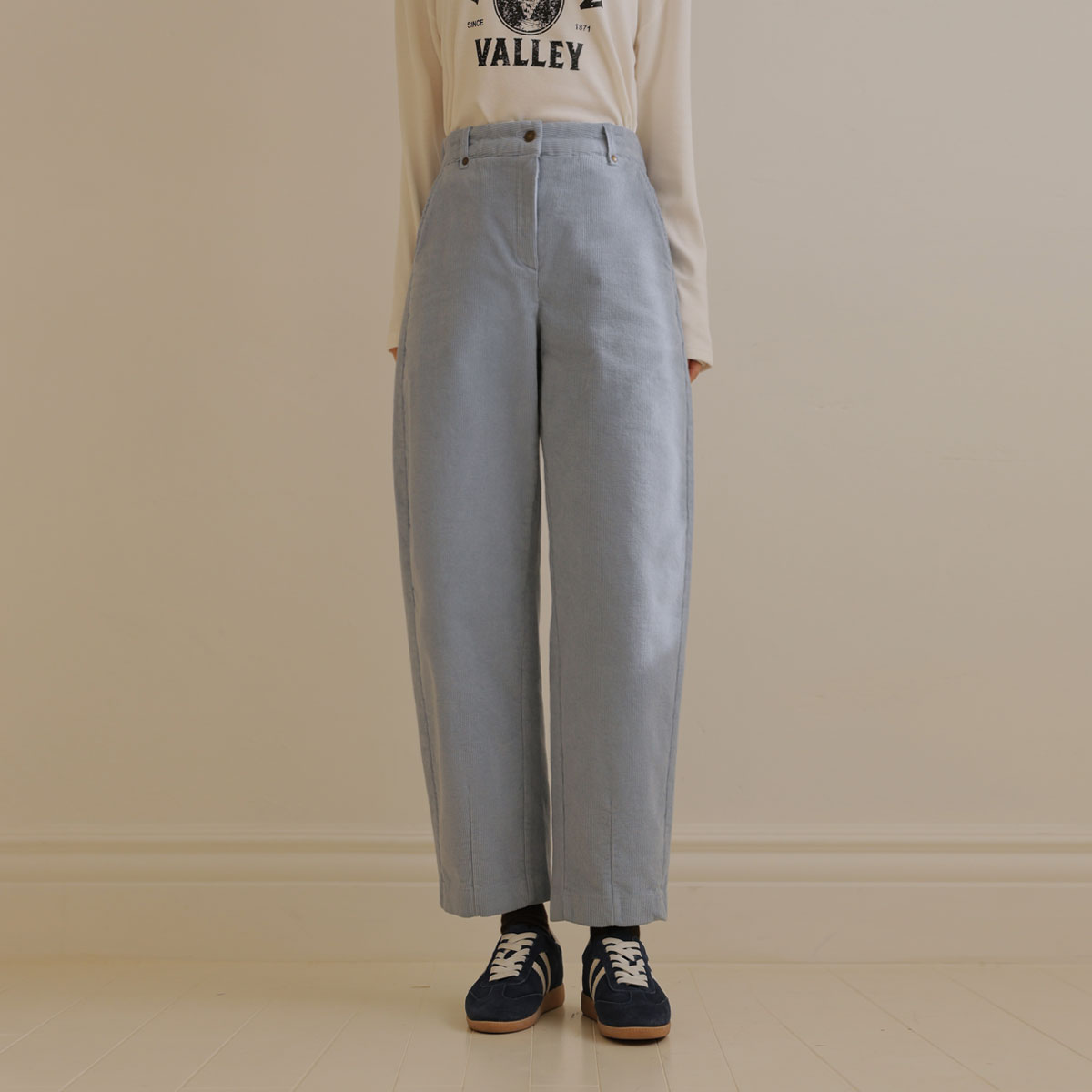 Cotton candy fleece baggy fit corduroy pants