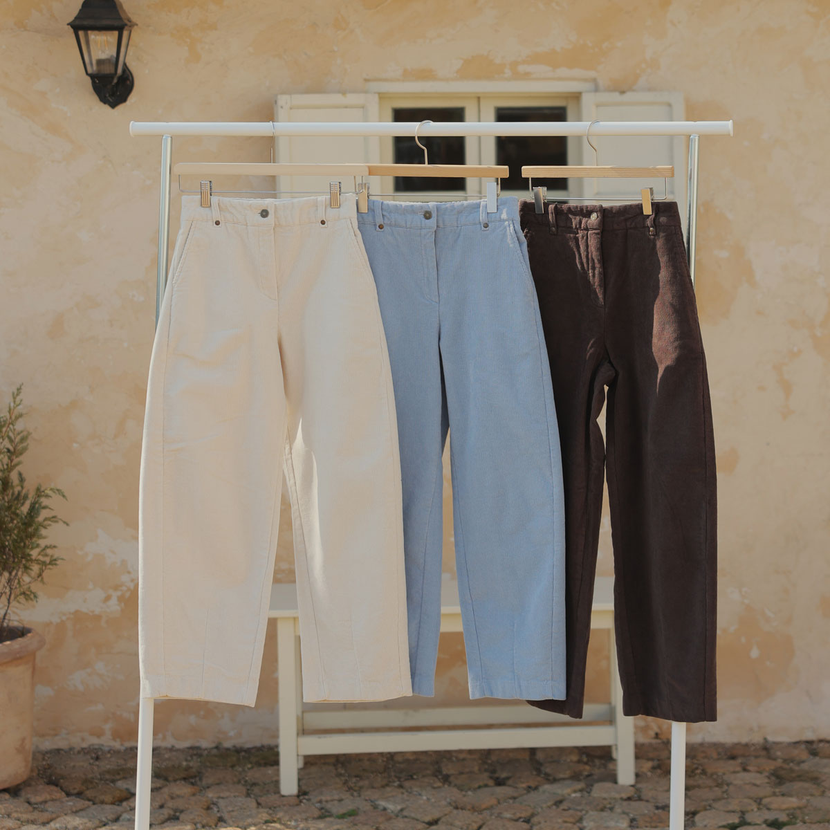 Cotton candy fleece baggy fit corduroy pants