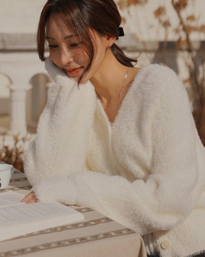 Yeori Angora Fur Cardigan
