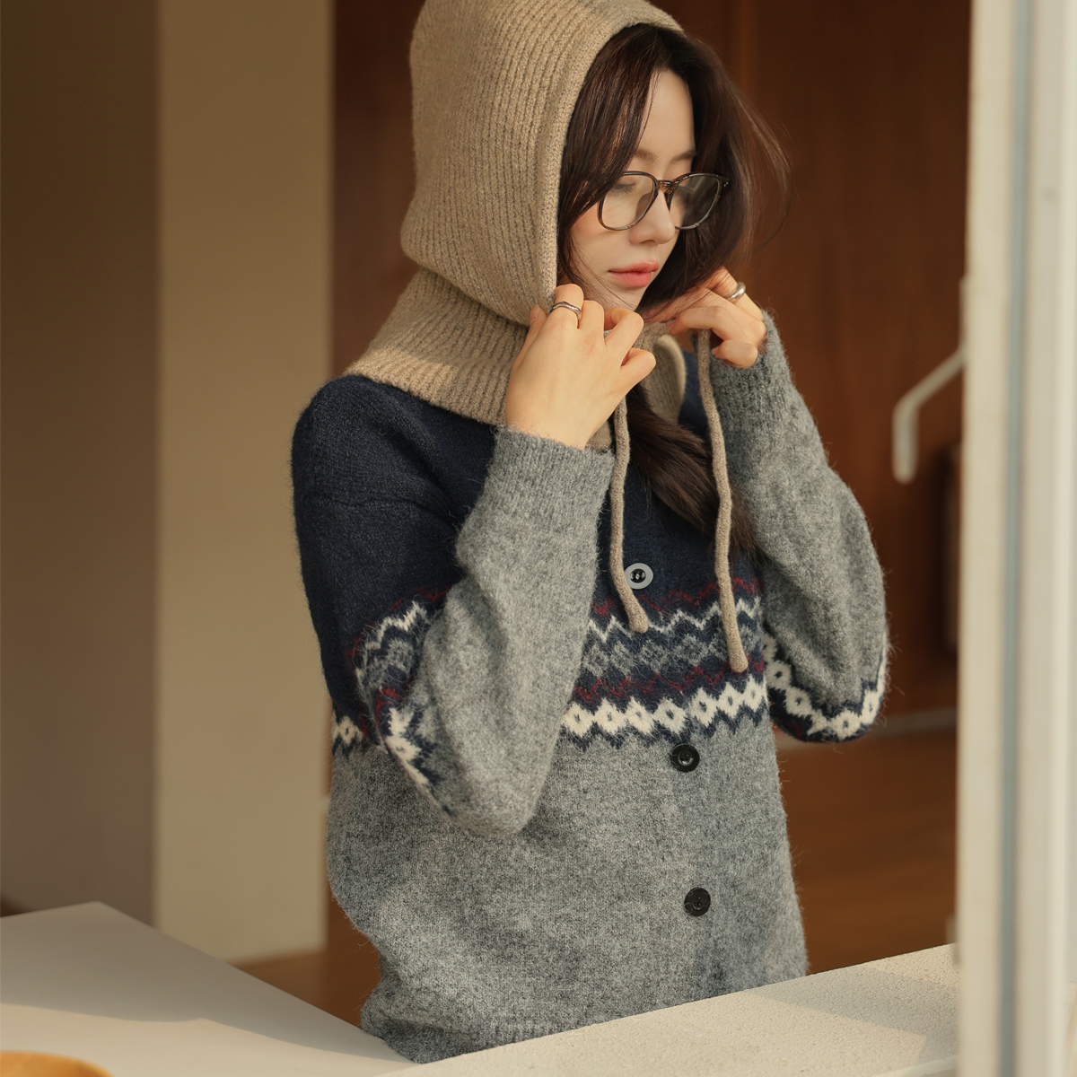 Wish Button Nordic Knit