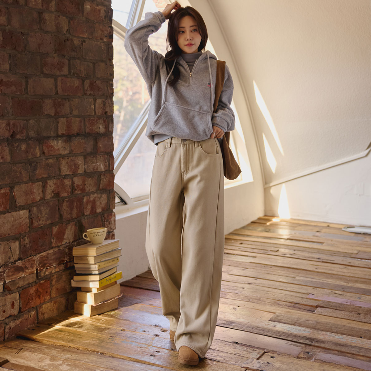 3TYPE Twill Cut Bonded Fleece Cotton Pants