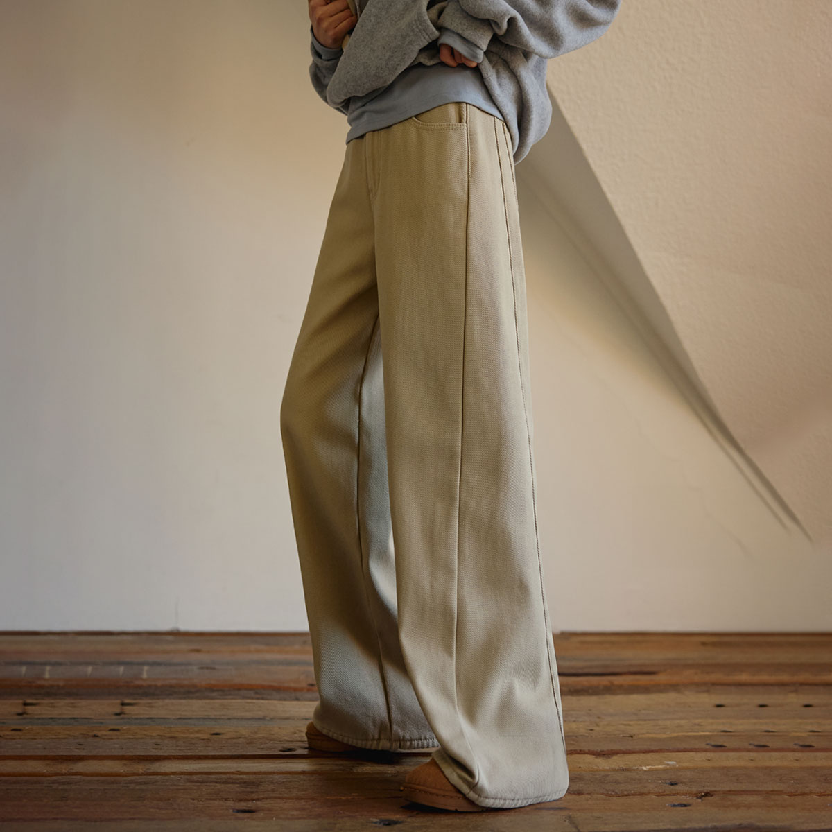 3TYPE Twill Cut Bonded Fleece Cotton Pants