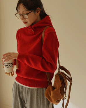 Bread Button Knit Hood