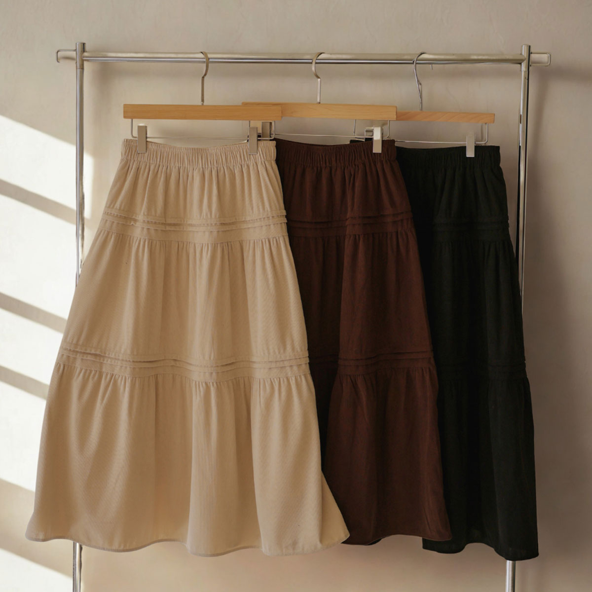 Pintuck banding Cancan mink fleece skirt