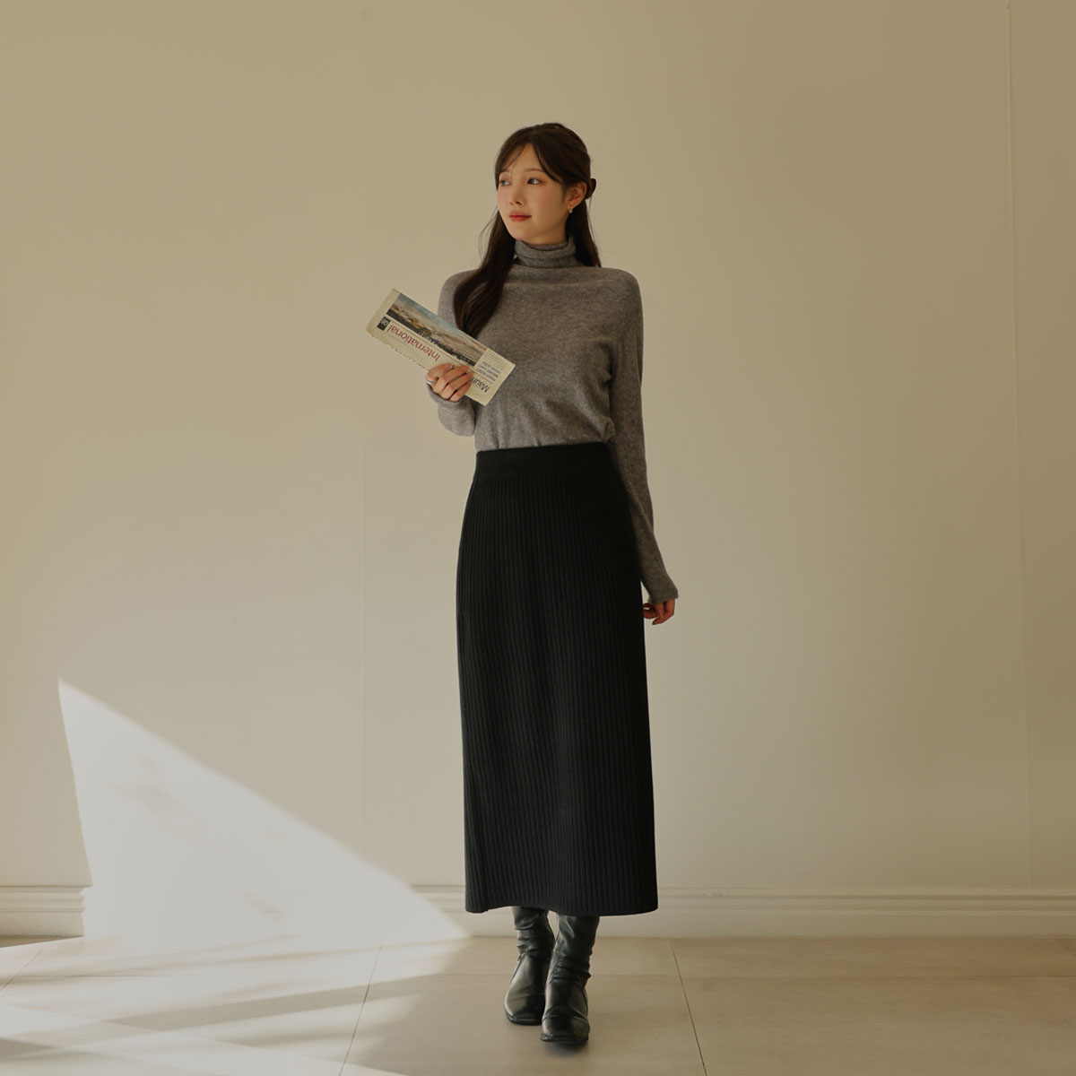 Tantan Golji Banding Knit Skirt