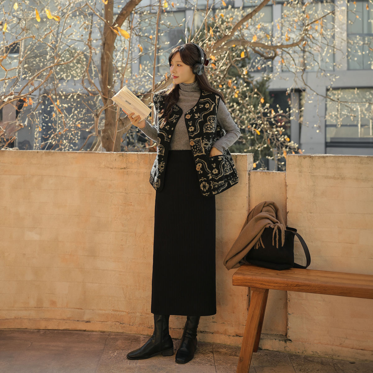 Tantan Golji Banding Knit Skirt