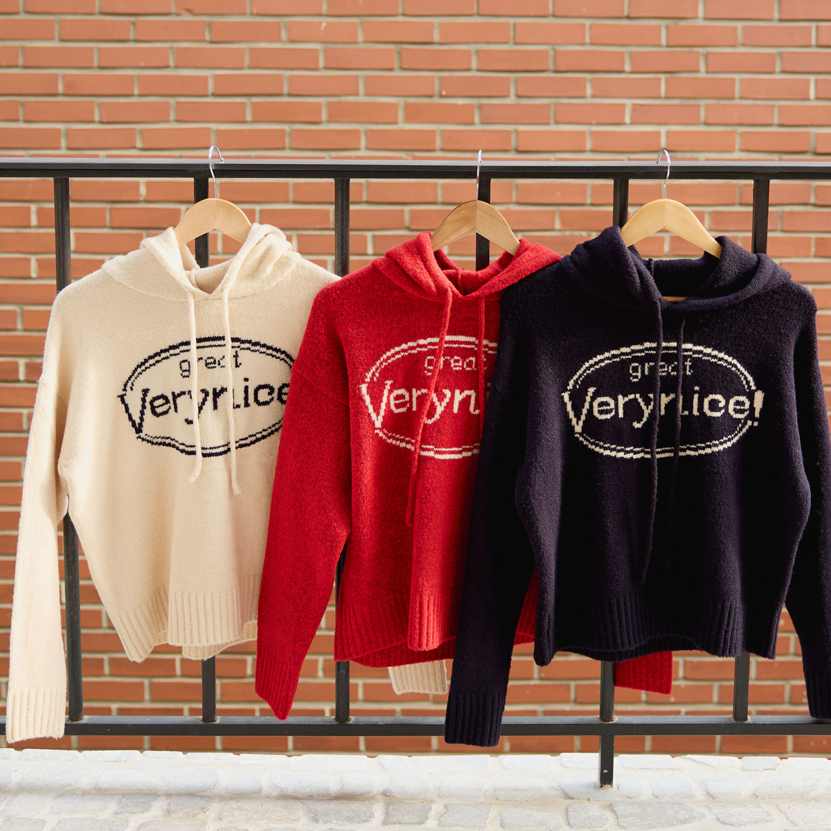 Great Lettering Knit Hood