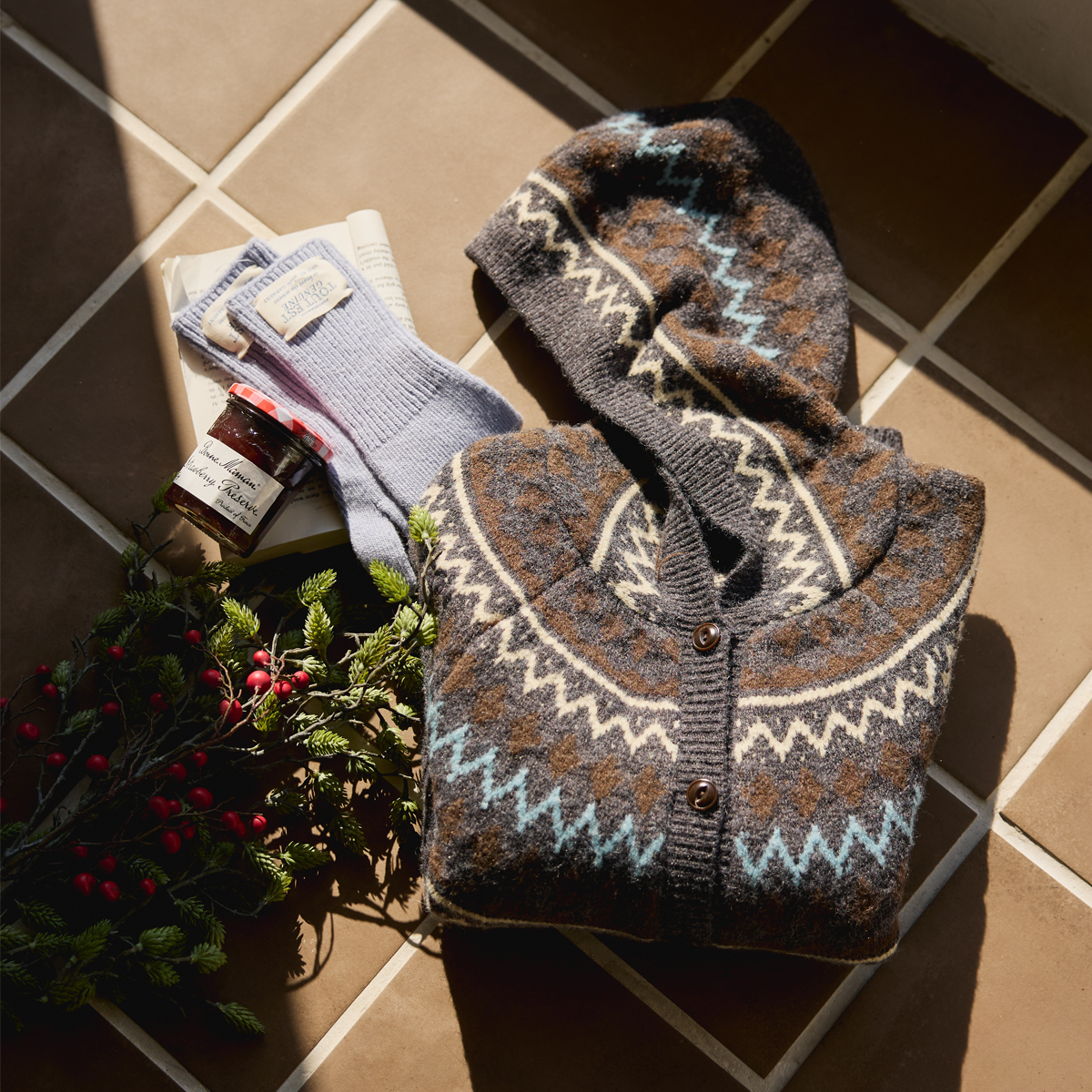 Hairy Nordic Hooded Zip-up Knit