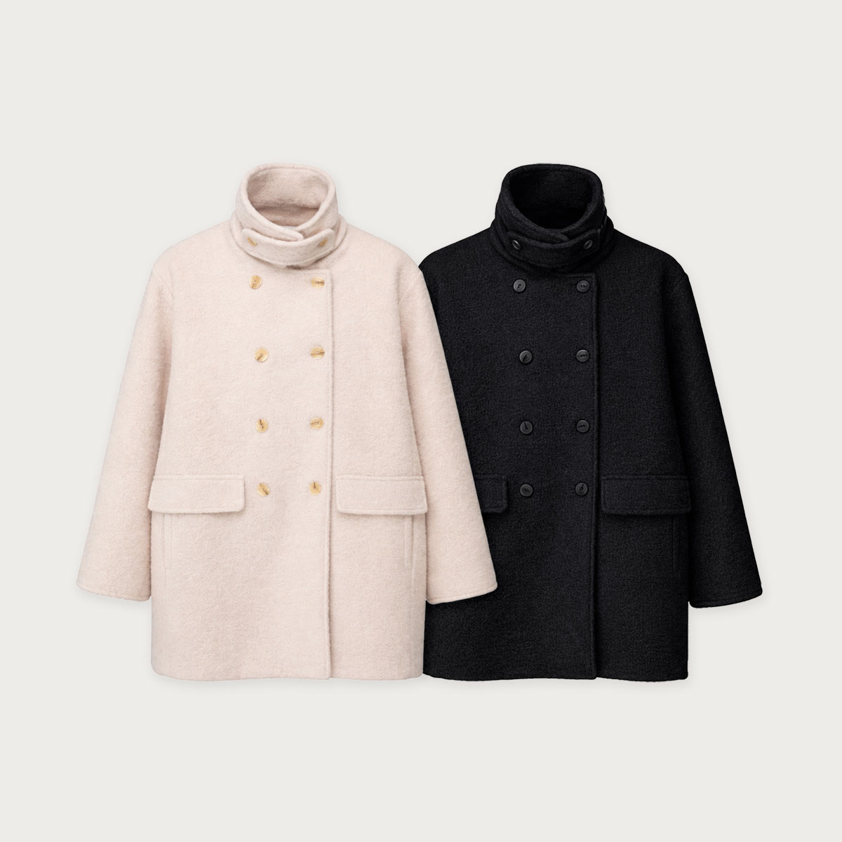 Double-button boucle coat