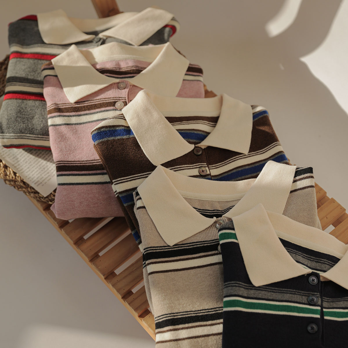 Simple Color Kara Single-breasted Knit