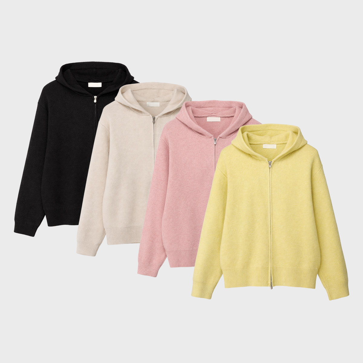 Candy Two Way Hooded Zip-Up Knit