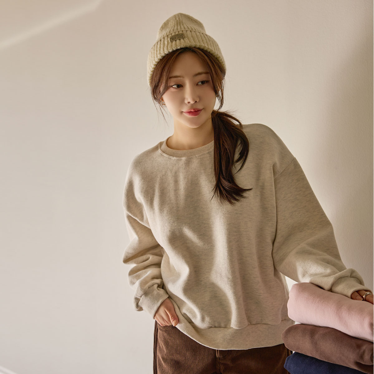 Sweet Muji Sheepskin Man-to-Man Tee