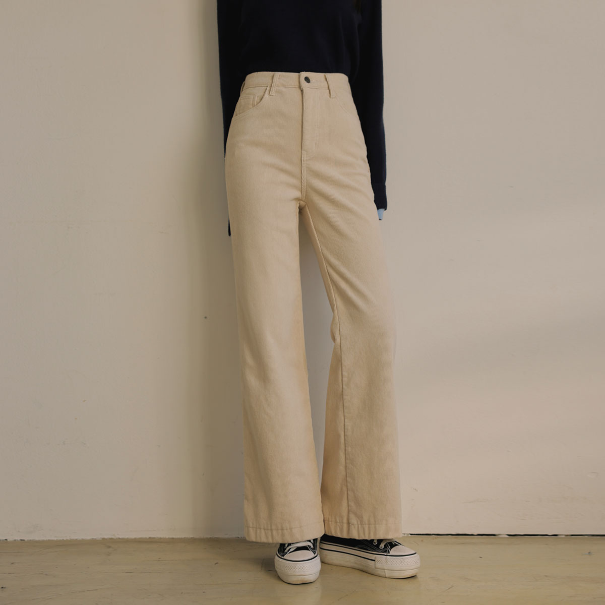 Winterspan mink fur corduroy semi-bootcut