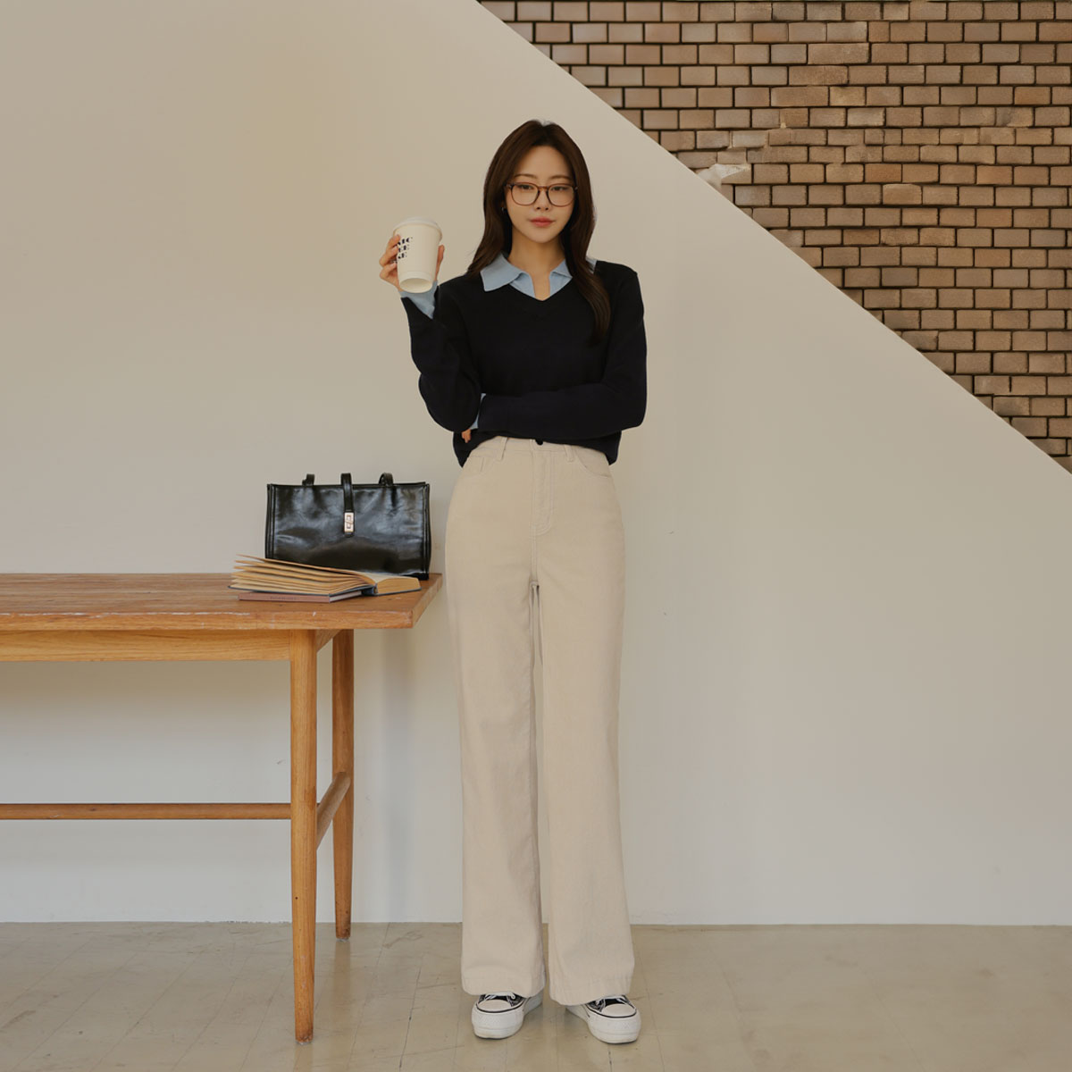 Winterspan mink fur corduroy semi-bootcut