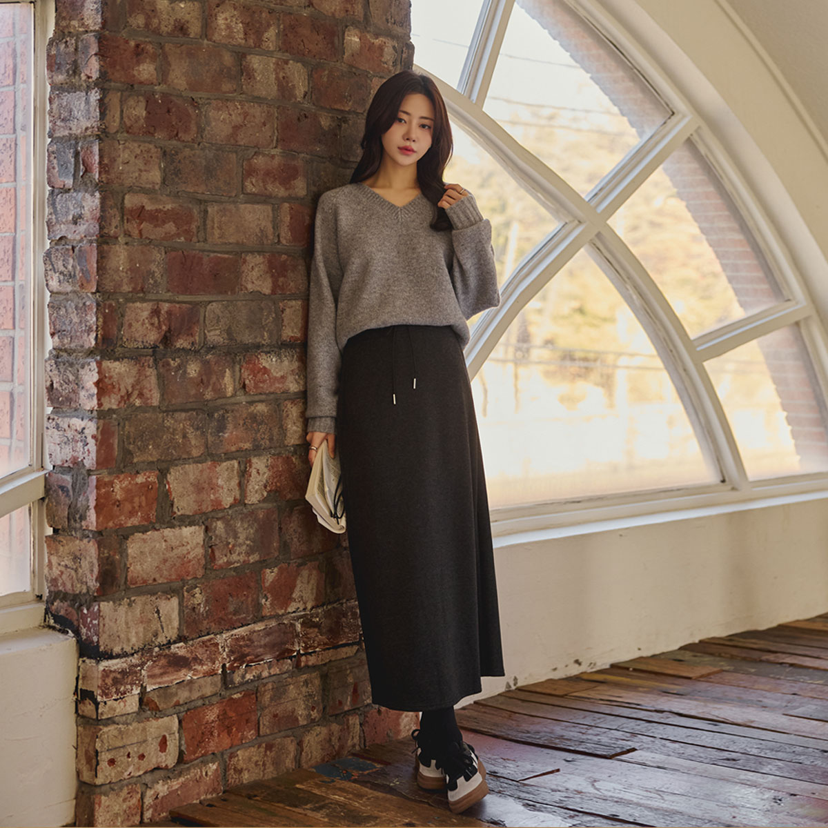 Thick tension mink skirt