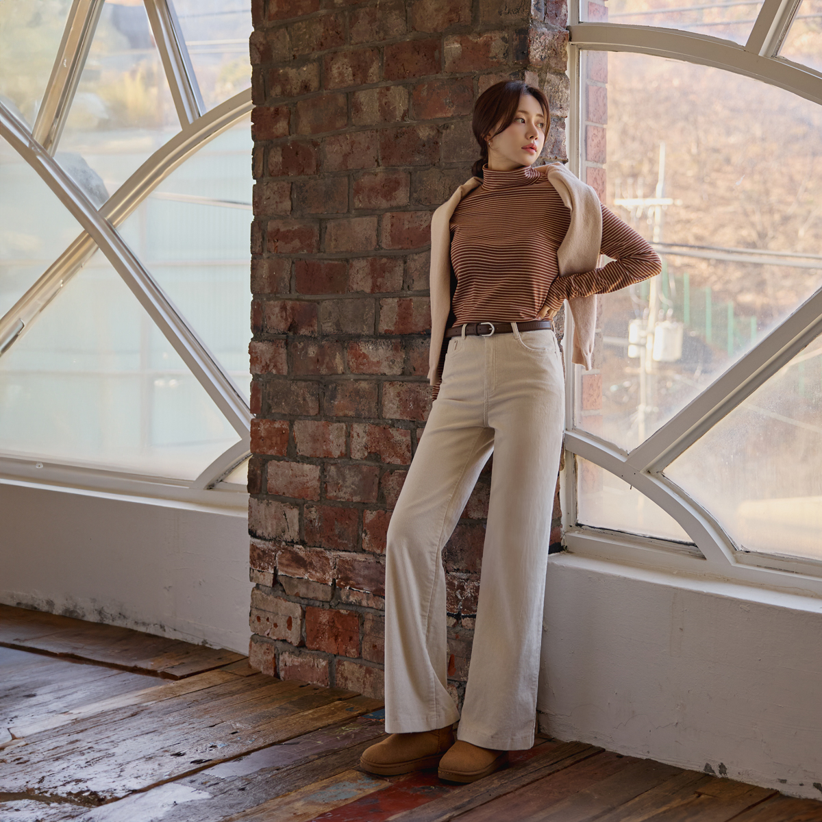 Pastelly Span Corduroy Bootcut Pants