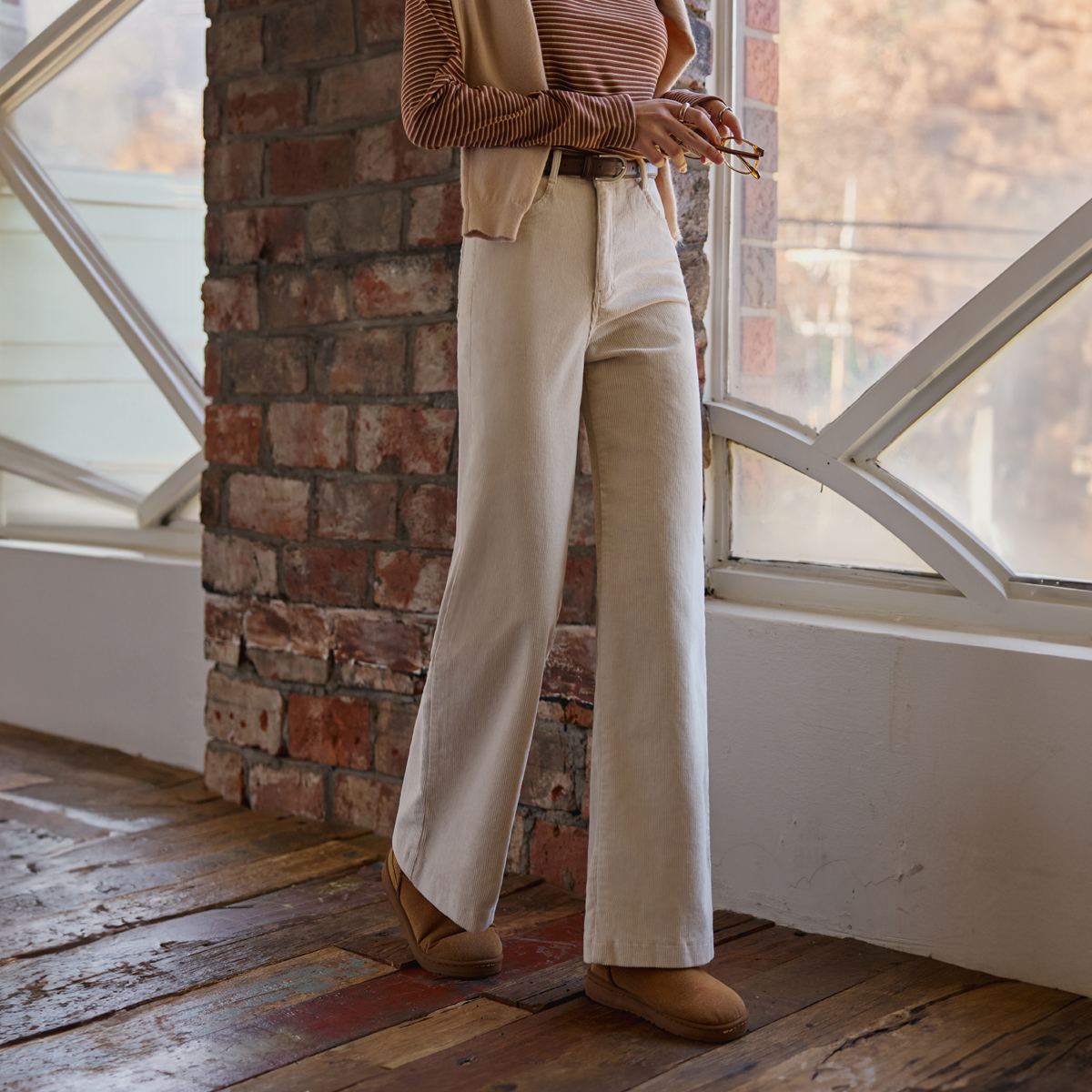 Pastelly Span Corduroy Bootcut Pants