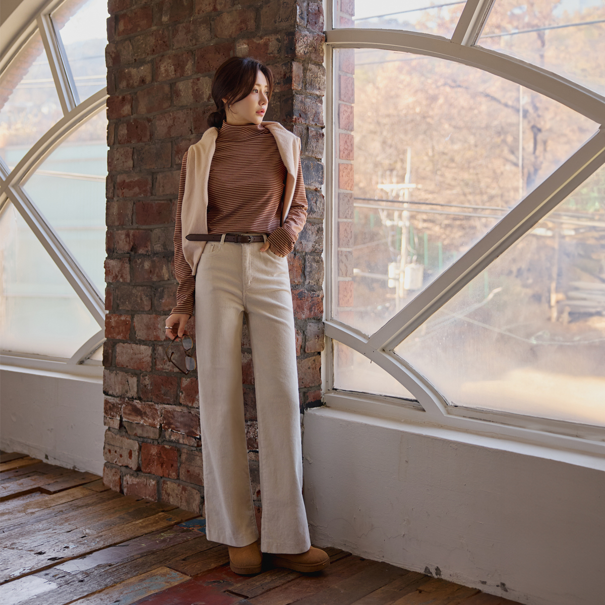 Pastelly Span Corduroy Bootcut Pants