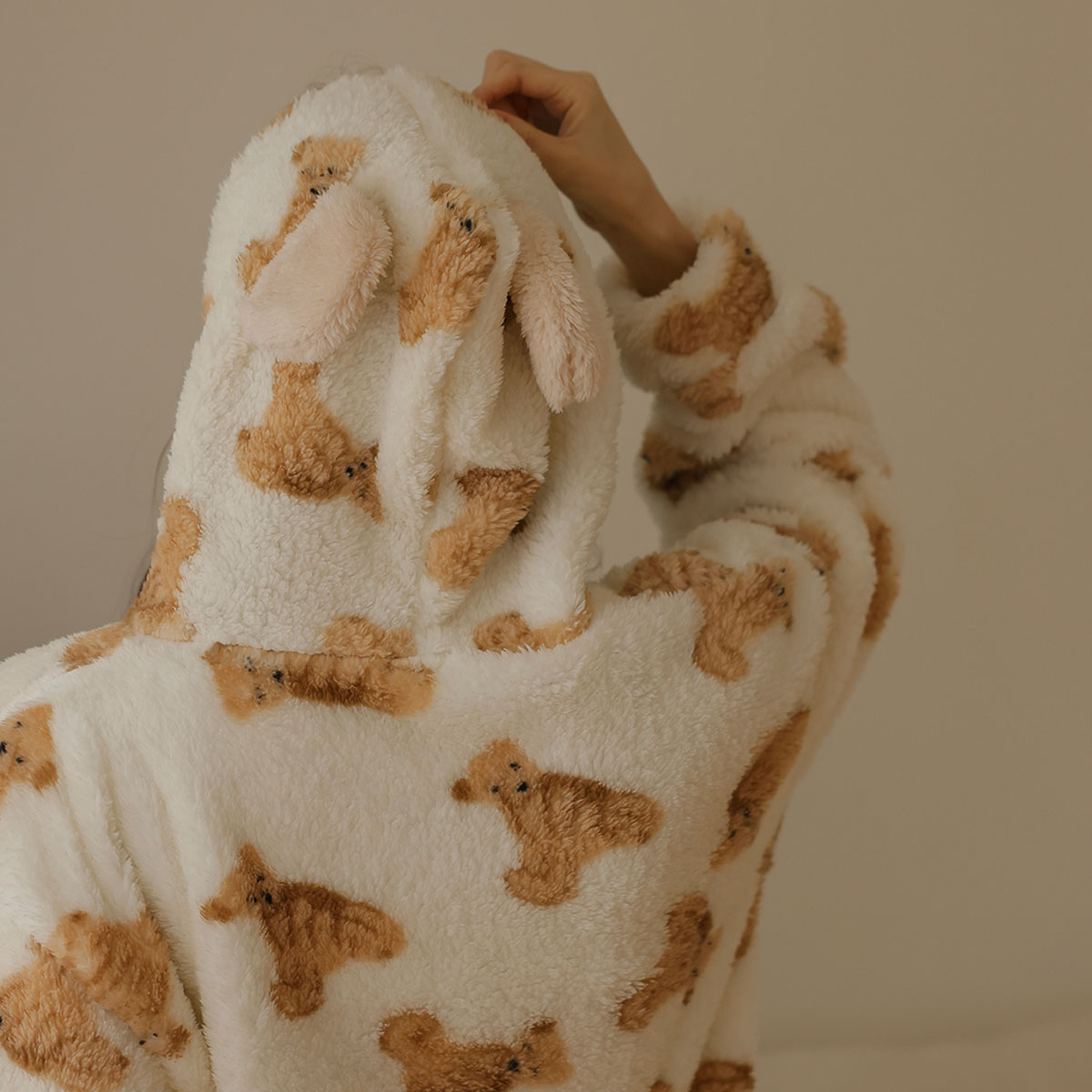 Button-up teddy bear sleep dress