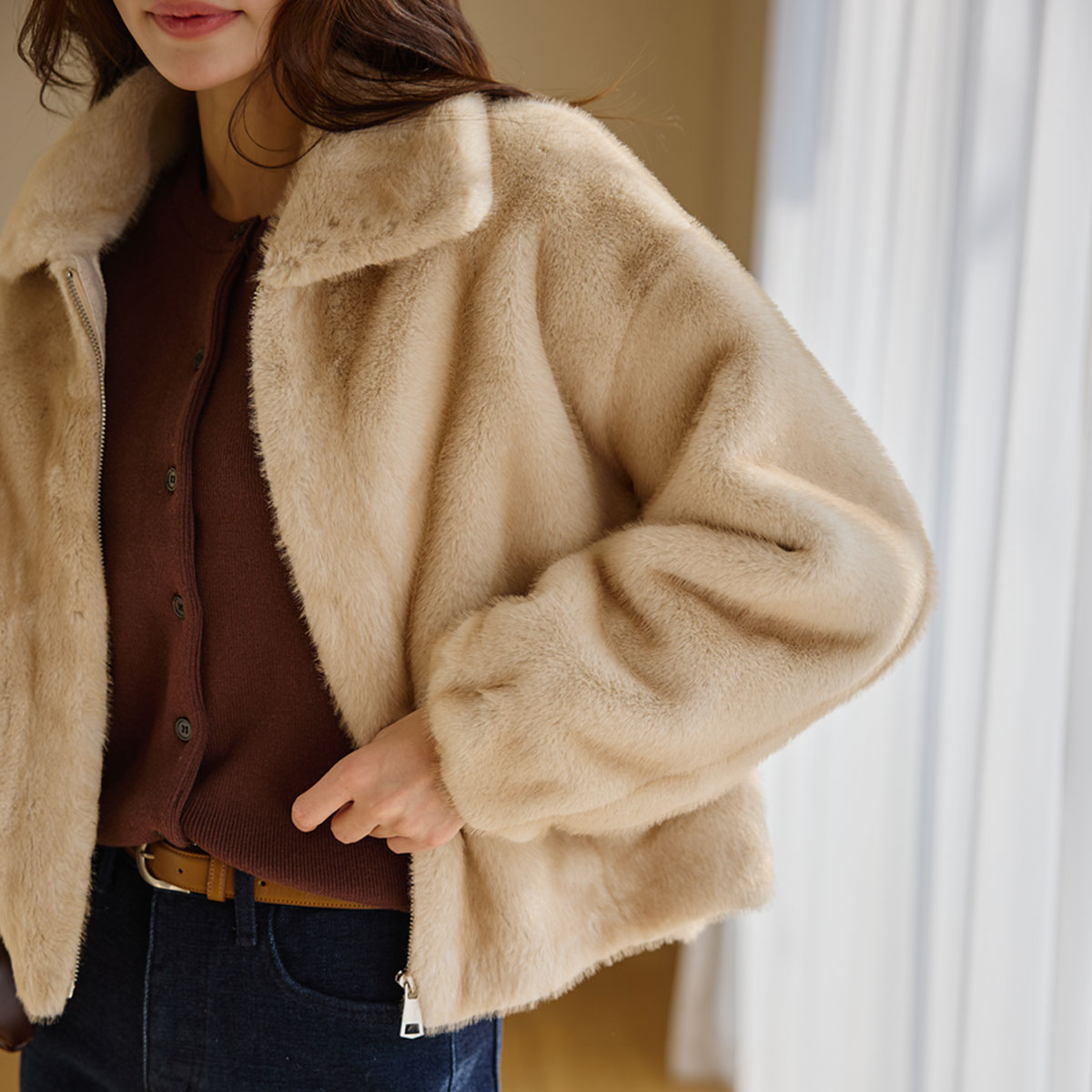 Classy mink fur jacket