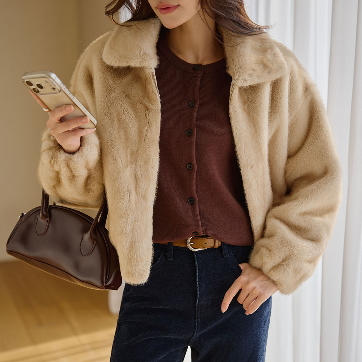 Classy mink fur jacket