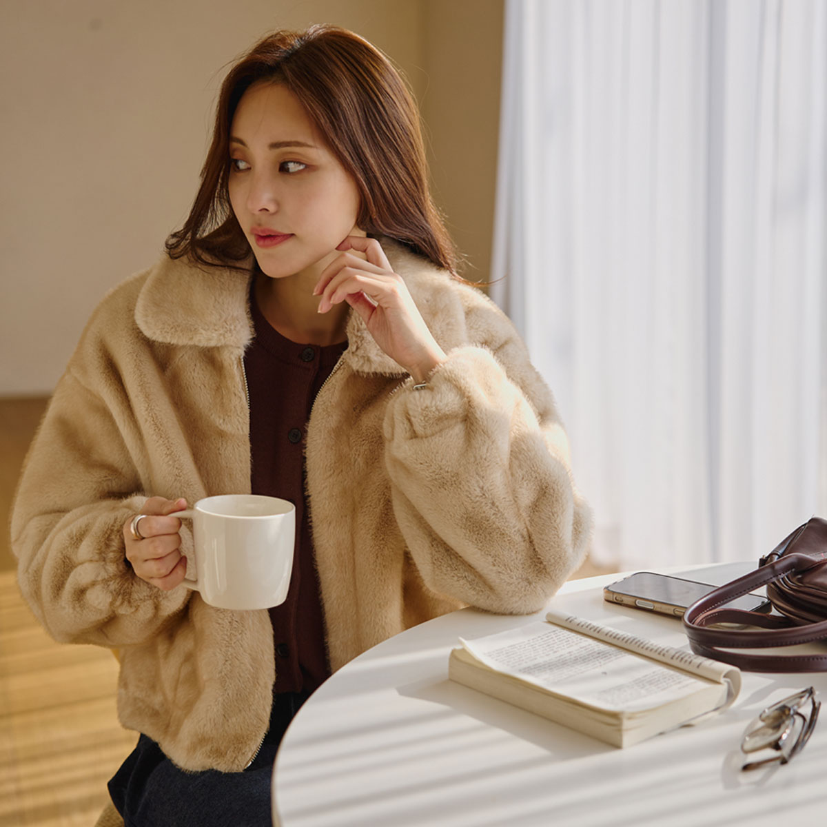 Classy mink fur jacket