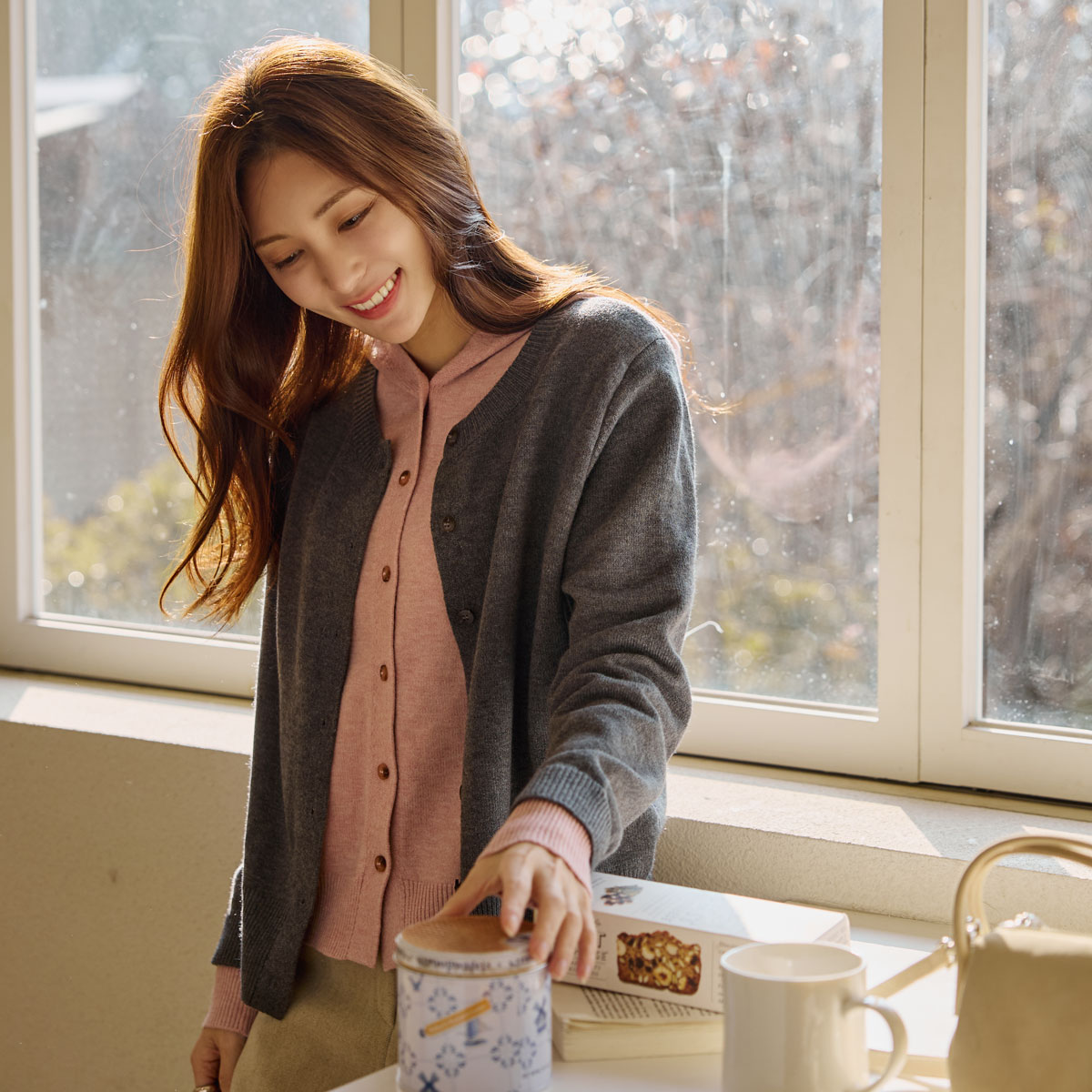 Color-block Hooded Layered Knit