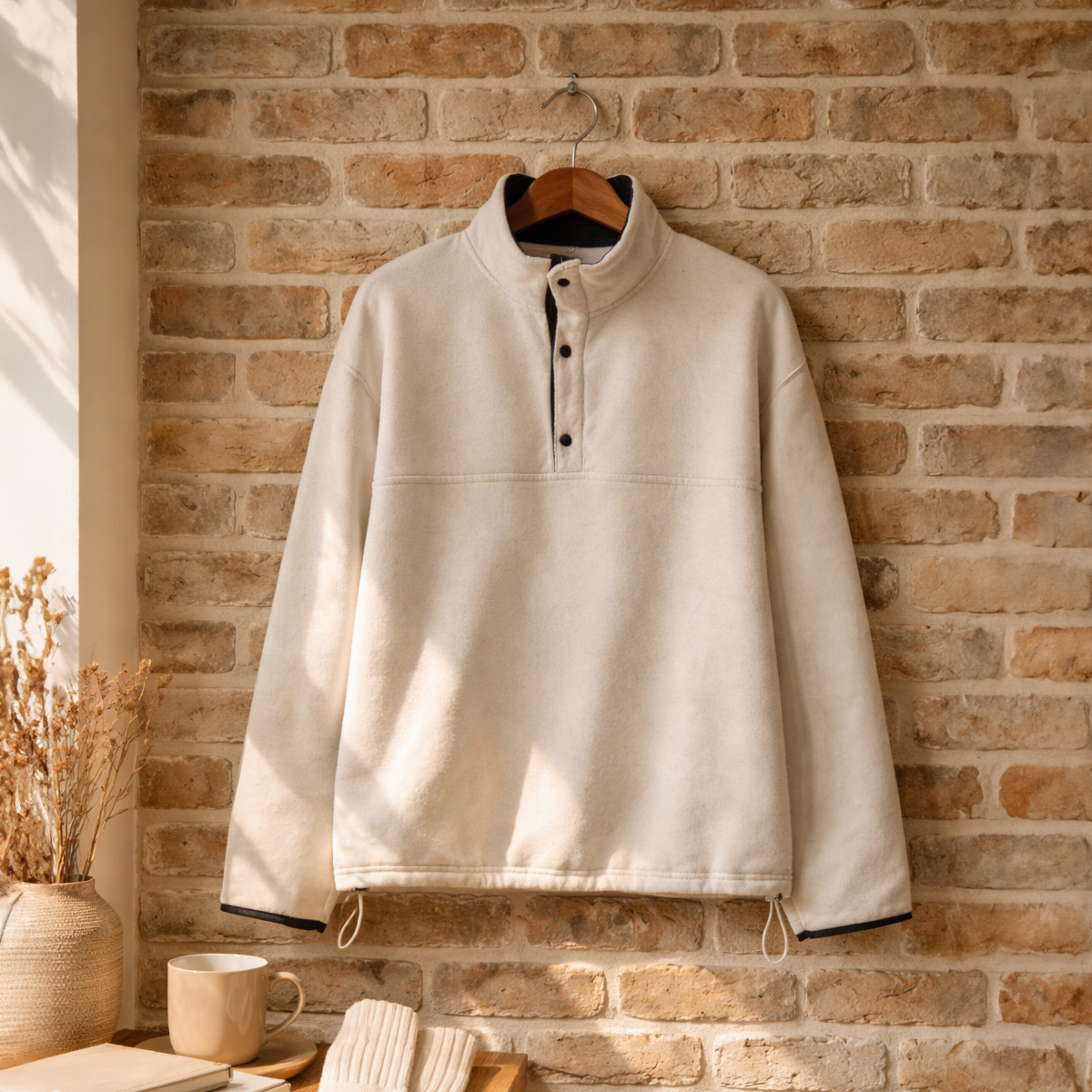 <b>[Opening Special]</b> <b>[Made]</b> Fluffy Fleece Collar Color Block Semi-Open Man-to-Man