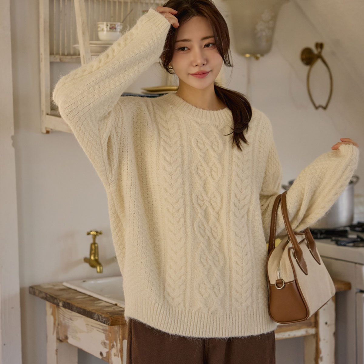 Angora loose twisted knit