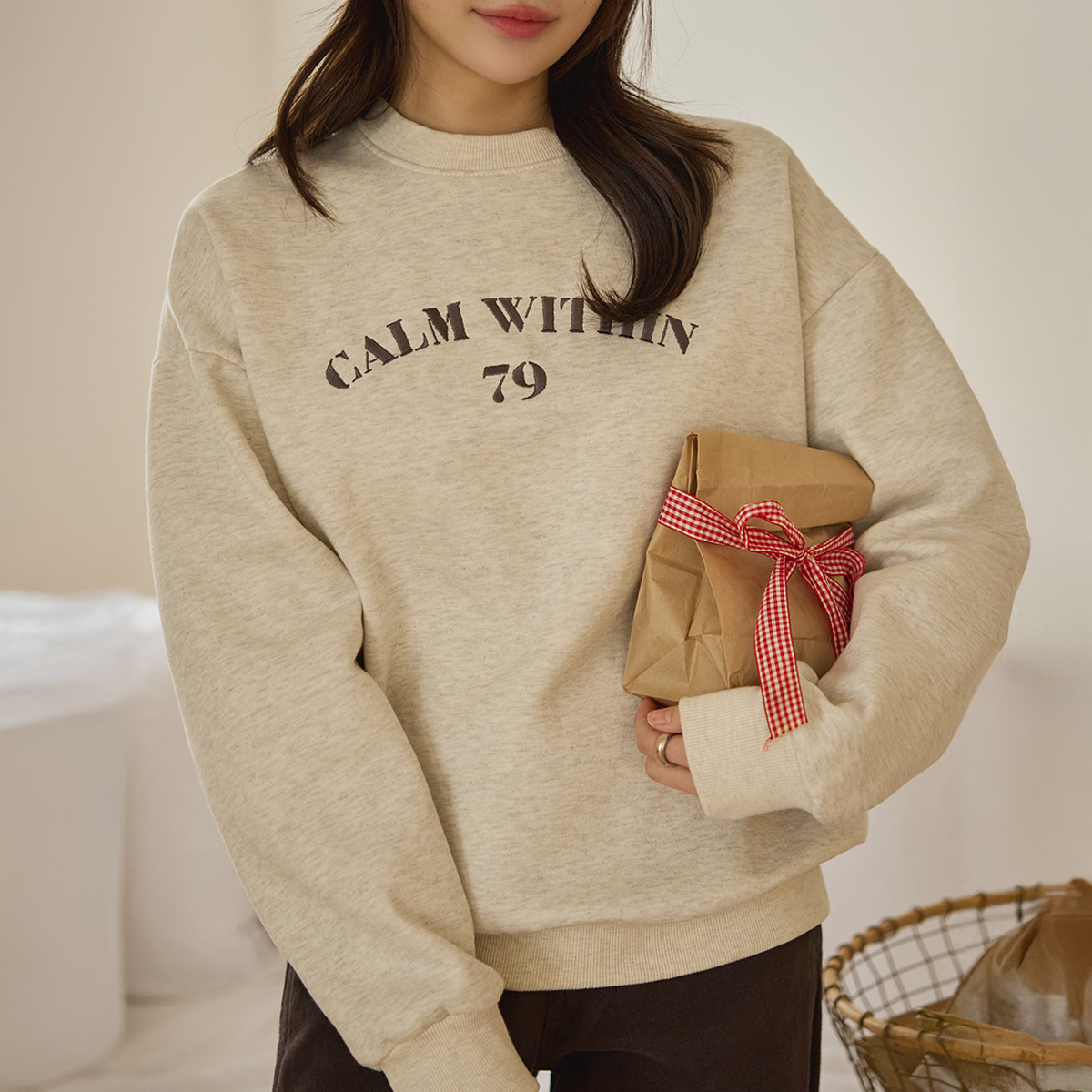 79 embroidery fleece man-to-man