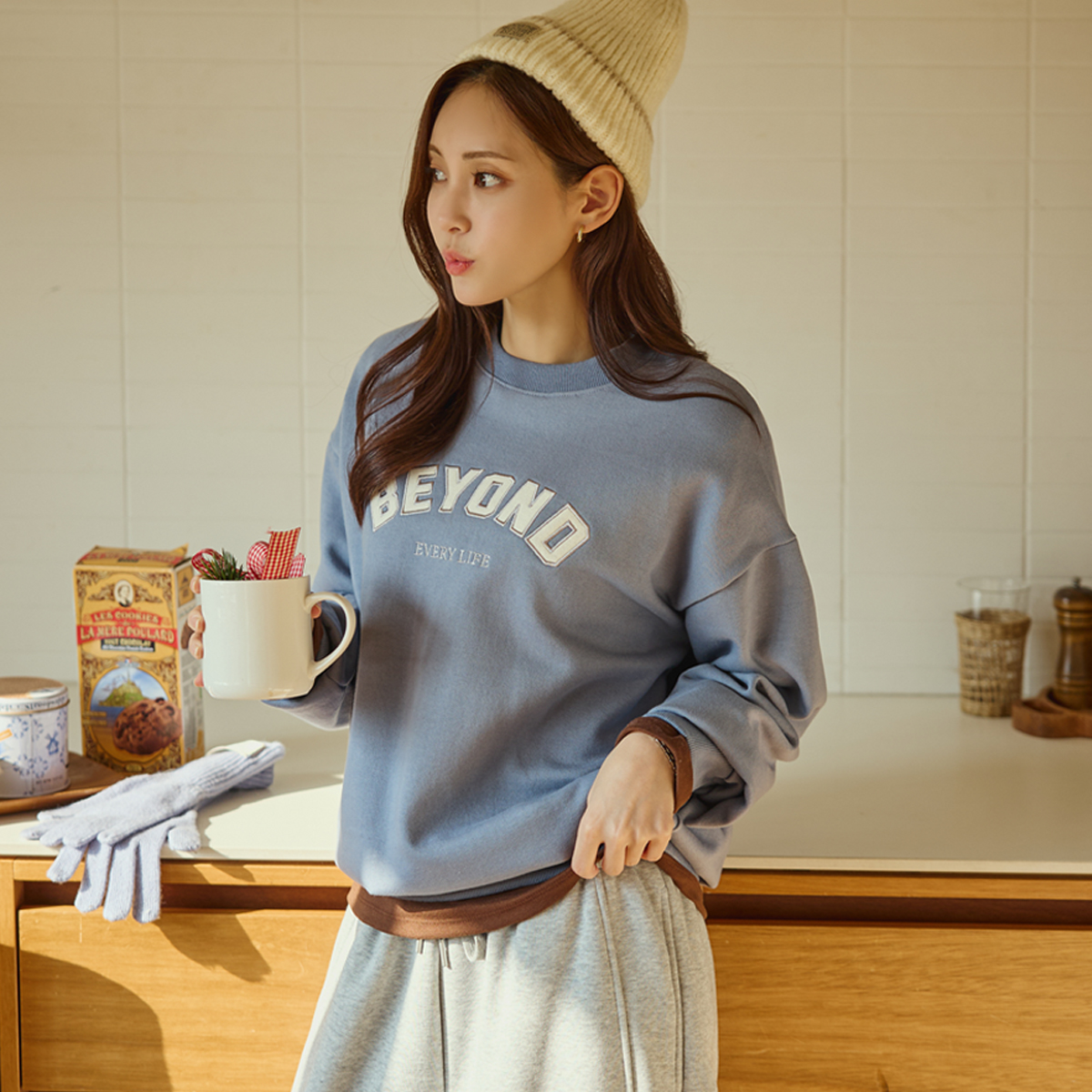 Every embroidery fleece man-to-man