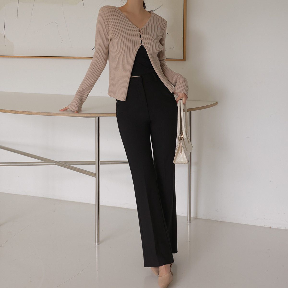 3TYPE Sharp Spandex Banding Bootcut Slacks