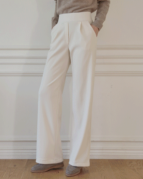 Smooth pressed mink 3-piece banding slacks (S-XL)