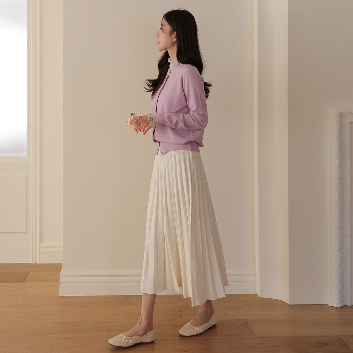 Lily Banding Knit Pleated Skirt