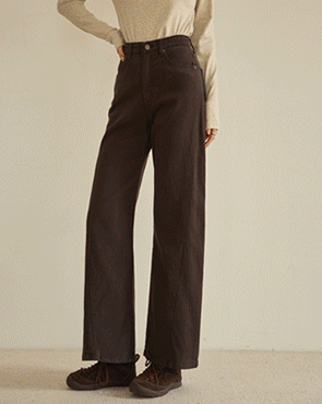 Warm fleece hidden wide pants