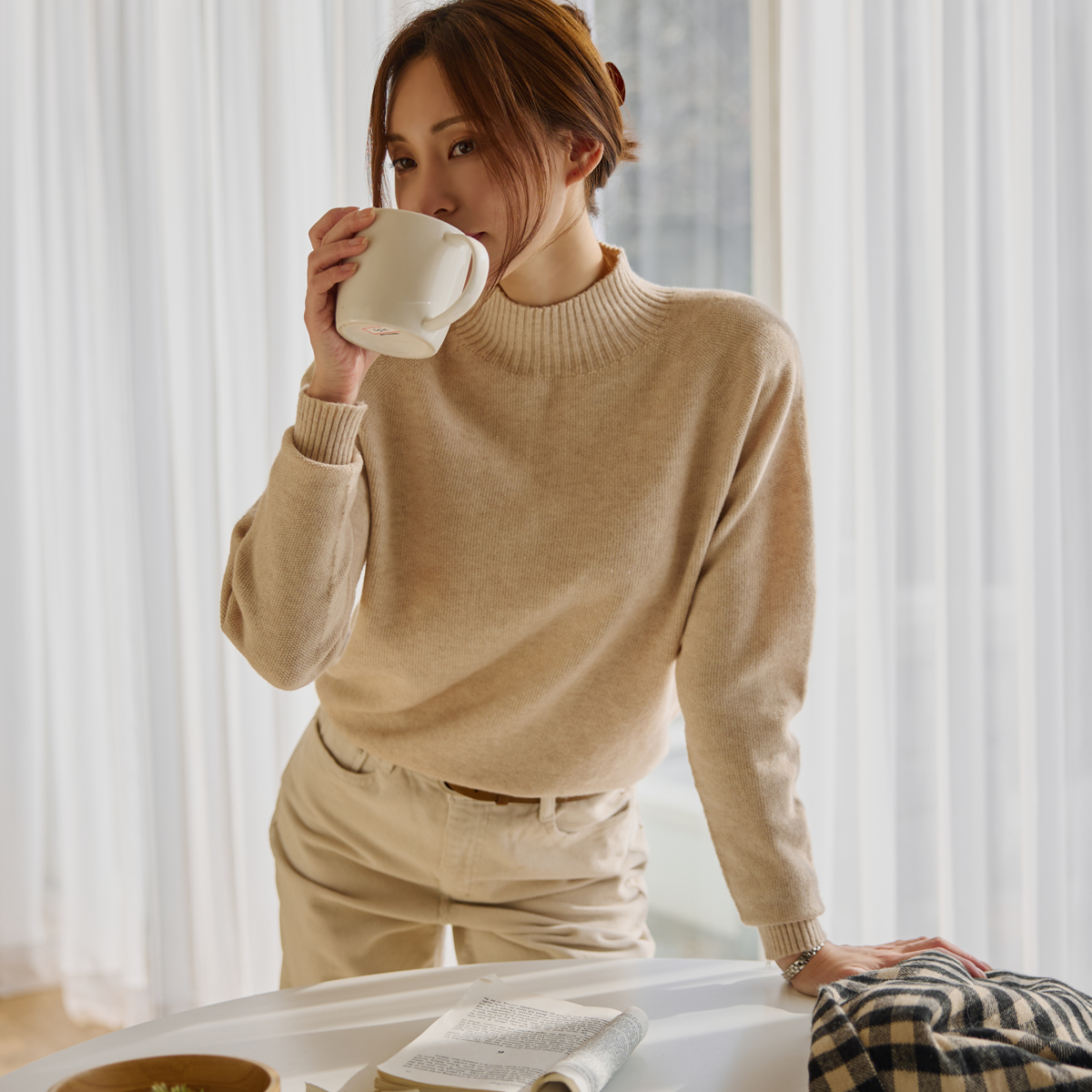 Holgarment Slim Fit Half-Neck Knit