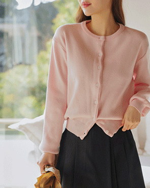 Viscose wool round cardigan